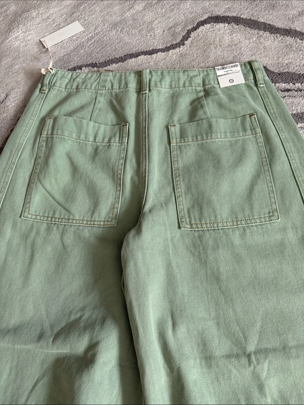 Blank NYC Barrel Leg High Rise Jeans in Pistachio Tone